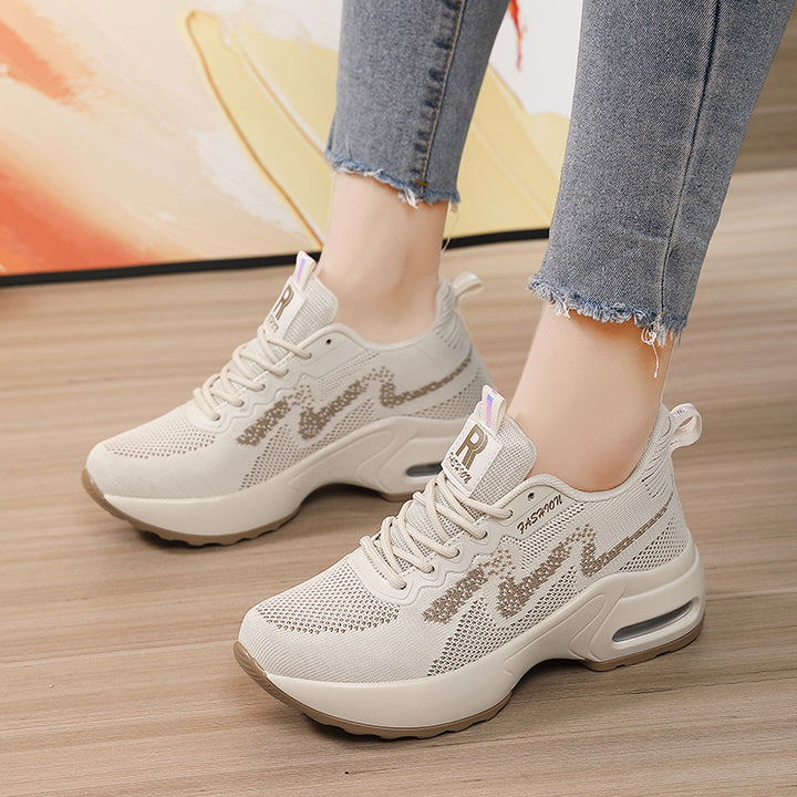 Damen nan modischer Strick-Fitness-Sneaker mit ergonomischer Rocker-Sohle und integrierter Dämpfungskammer Echo Archiv