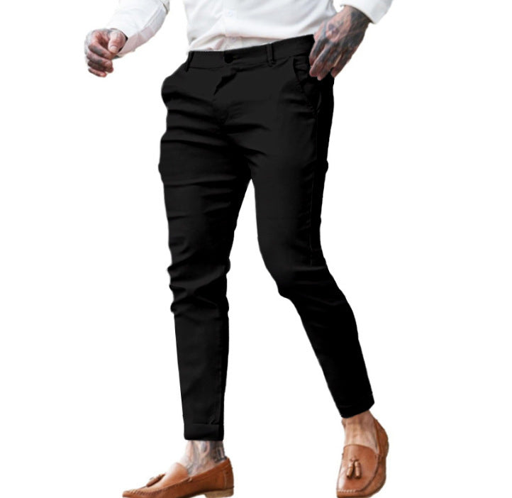 Herren elegante Slim-Fit Businesshose mit elastischem Bund und praktischen Taschen Echoarchiv