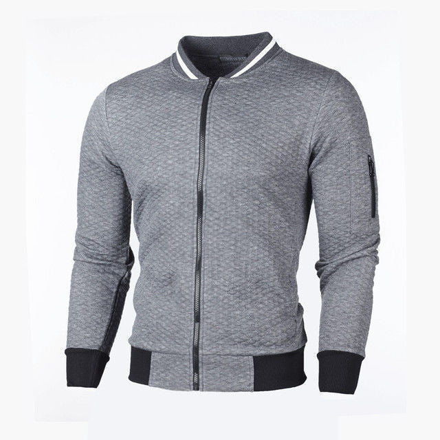 Herren Sweatjacke mit hochwertiger Struktur und sicherer Reißverschlusstasche – Taviero