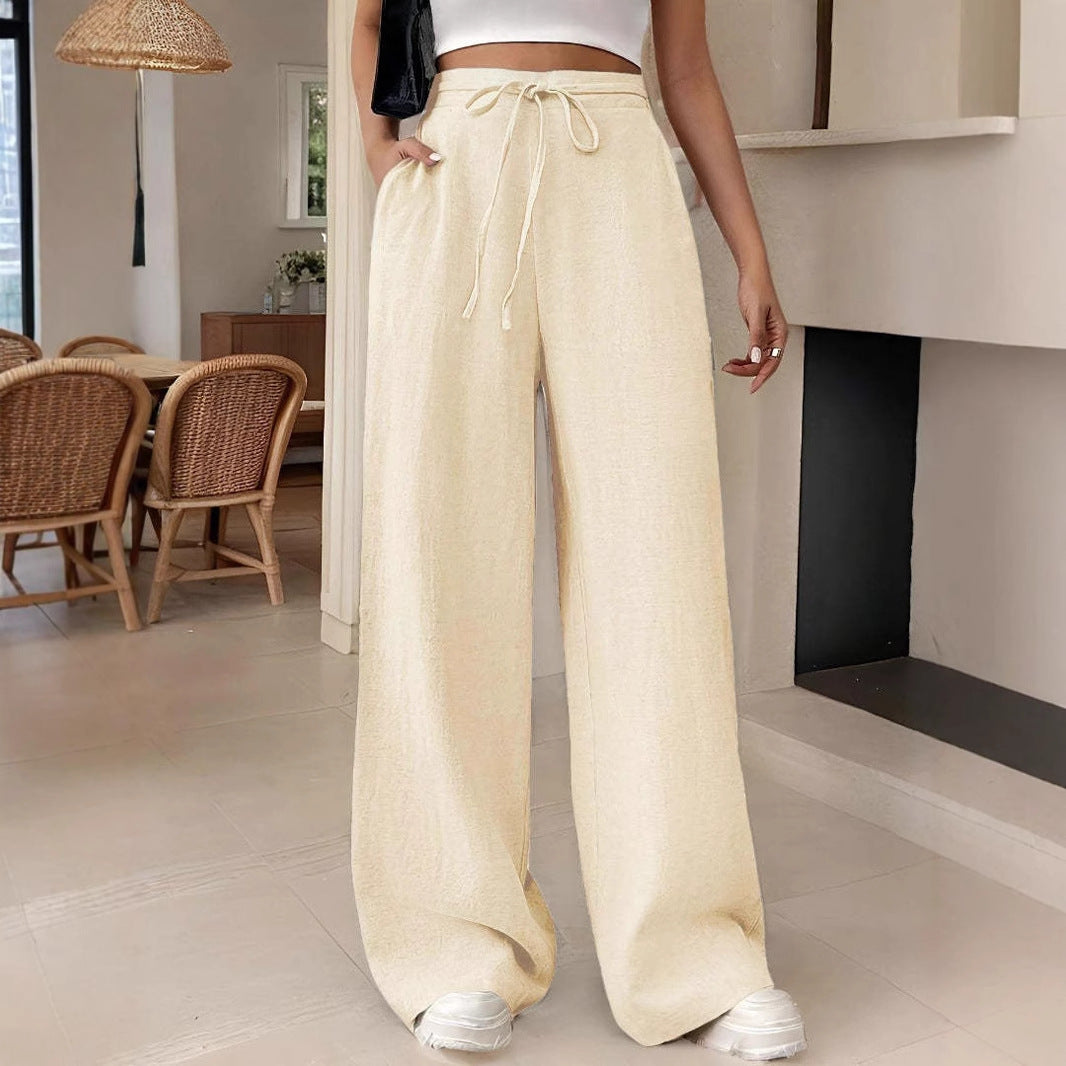 Damen Modische Palazzo-Hose mit elastischem Bund – Avélisse