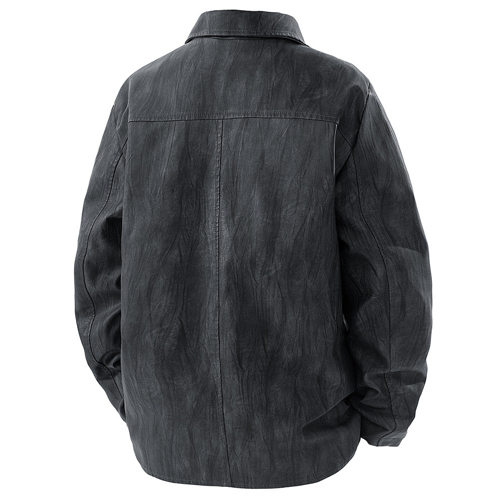 Herren Kunstlederjacke im modernen Schnitt mit funktionalen Taschen Echoarchiv