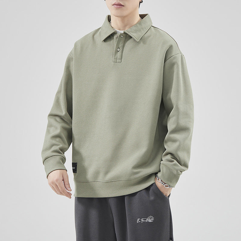 Herren lässiger Sweater mit Polokragen und hochwertigen Materialien Echoarchiv