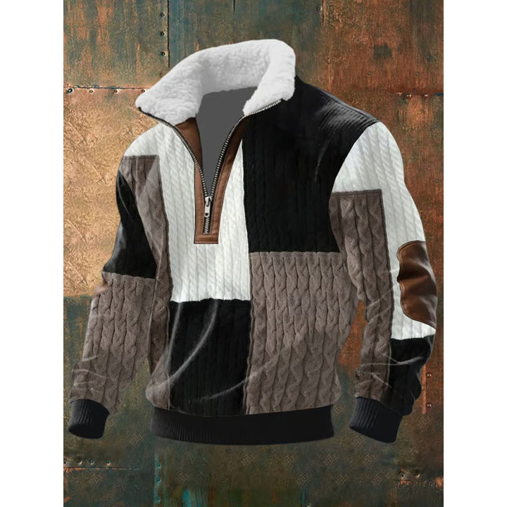 Herren Urbaner Fleece Pullover mit Baum-Motiv Echoarchiv