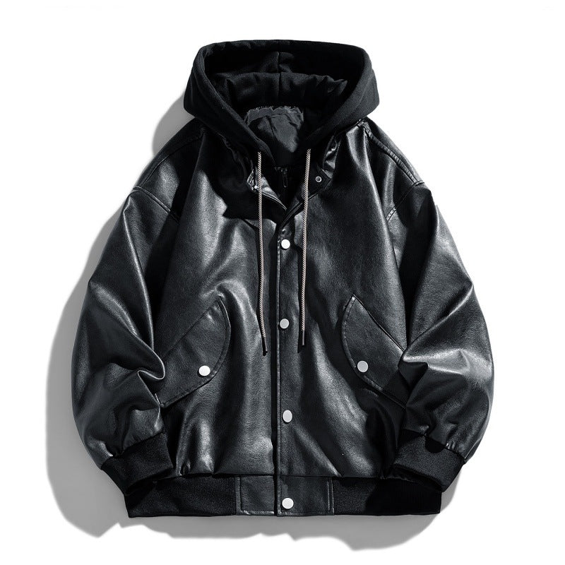 Herren Bequeme Kunstleder-Bomberjacke Echo Archiv