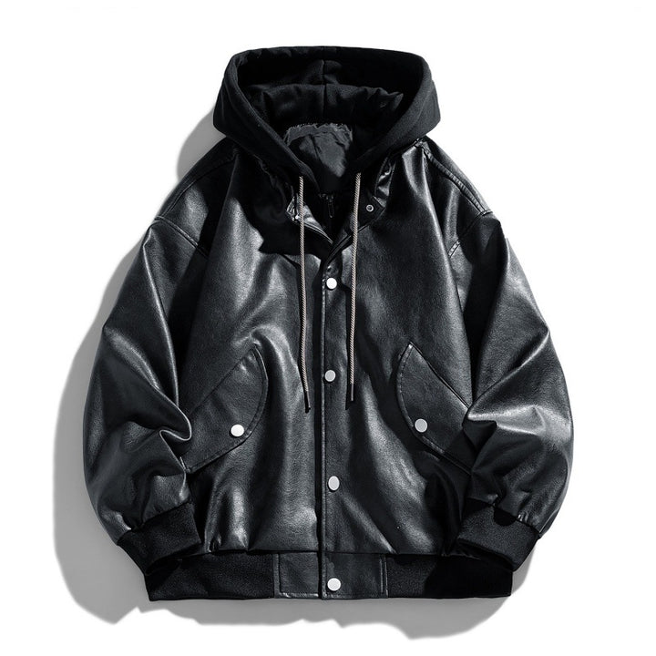 Herren Bequeme Kunstleder-Bomberjacke Echo Archiv