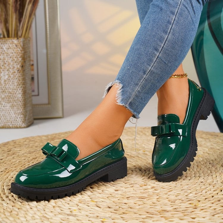Damen Lack-Loafer mit dekorativem Riemchen und profilierter Gummisohle Echo Archiv