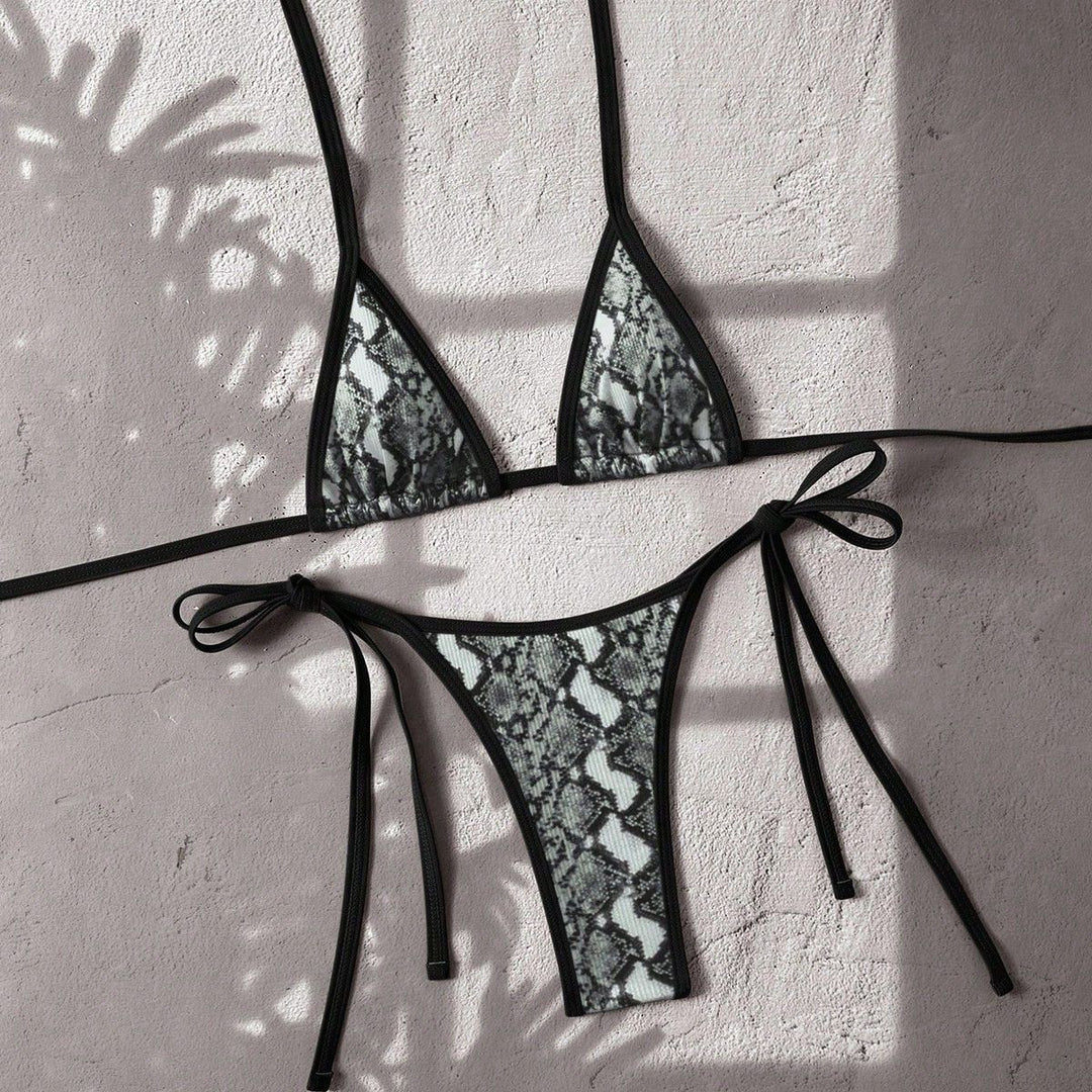 Damen Triangel-Bikini mit modischem Schlangenmotiv Echo Archiv