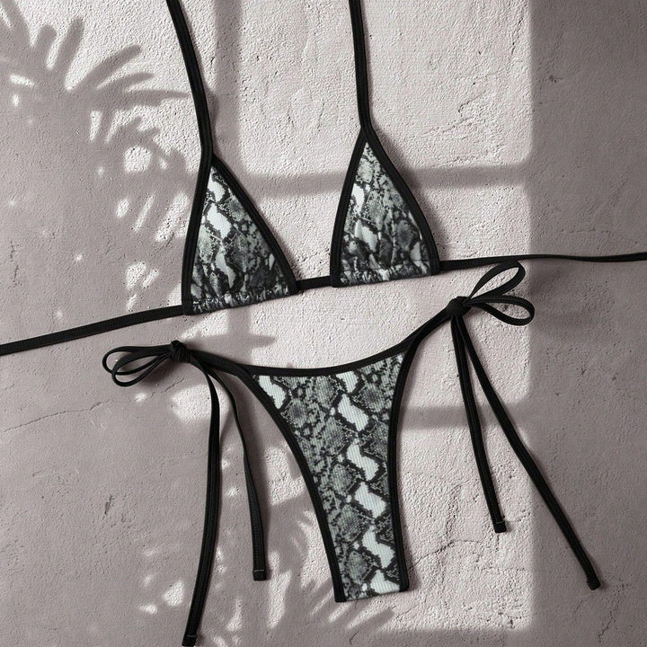 Damen Triangel-Bikini mit modischem Schlangenmotiv Echo Archiv