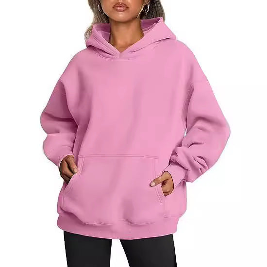 Damen nan Oversize Kapuzenpullover aus weicher Baumwollmischung mit Kängurutasche Echo Archiv