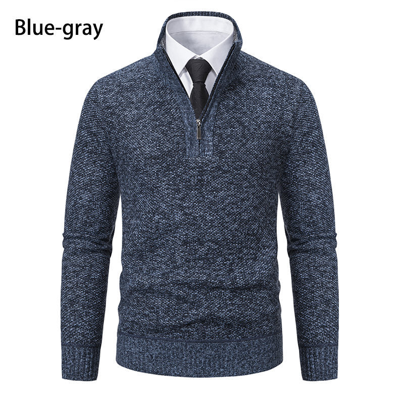 Herren Strickpullover mit modernem Reißverschluss und strukturiertem Design Echoarchiv