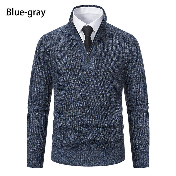 Herren Strickpullover mit modernem Reißverschluss und strukturiertem Design Echoarchiv