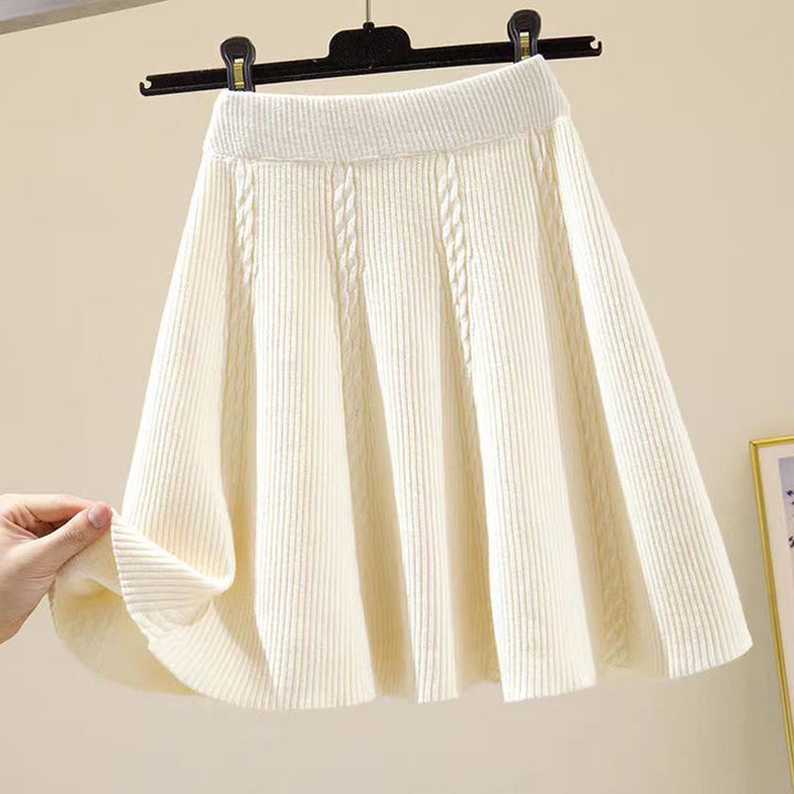 Damen Wadenlanger Strickrock mit Zopfmuster Echo Archiv