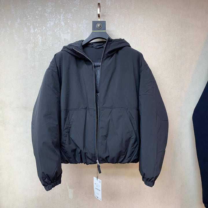 Herren Boxy-Kurzblouson mit Kapuze, elastischem Saum und verdecktem Reißverschluss Echo Archiv