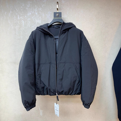 Herren Boxy-Kurzblouson mit Kapuze, elastischem Saum und verdecktem Reißverschluss Echo Archiv