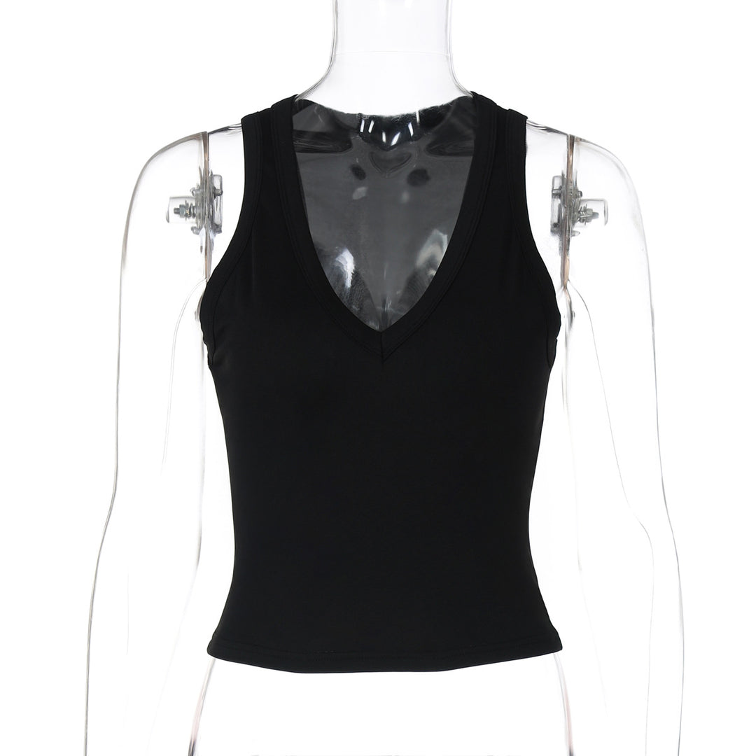 Damen körperbetontes V-Neck Top aus elastischem Material Echo Archiv