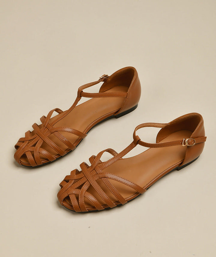 Damen elegante Flachsandalen mit verstellbarem Riemen und modischem Schnitt Echoarchiv
