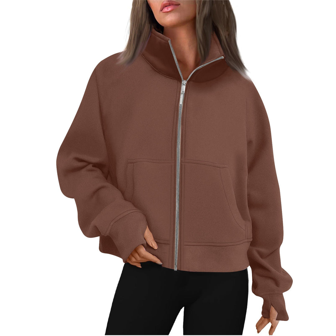 Damen bequeme SwEchoarchivtjacke mit hohem Kragen Echoarchiv