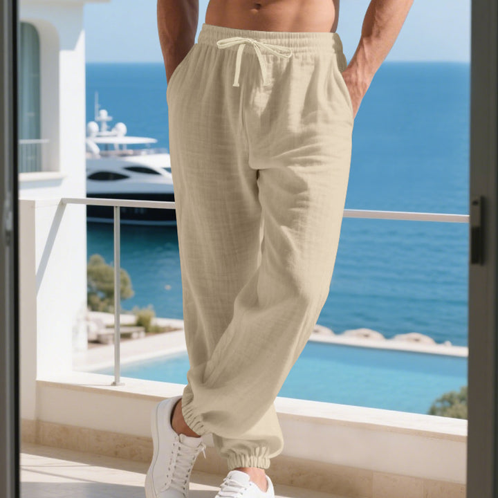 Herren lässige Sommer Freizeithose mit elastischem Bund und seitlichen Taschen Echoarchiv