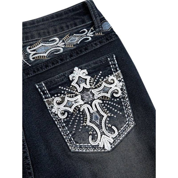 Damen Bootcut JEchoarchivns mit aufwendigen Stickereien und hohem Bund Echoarchiv