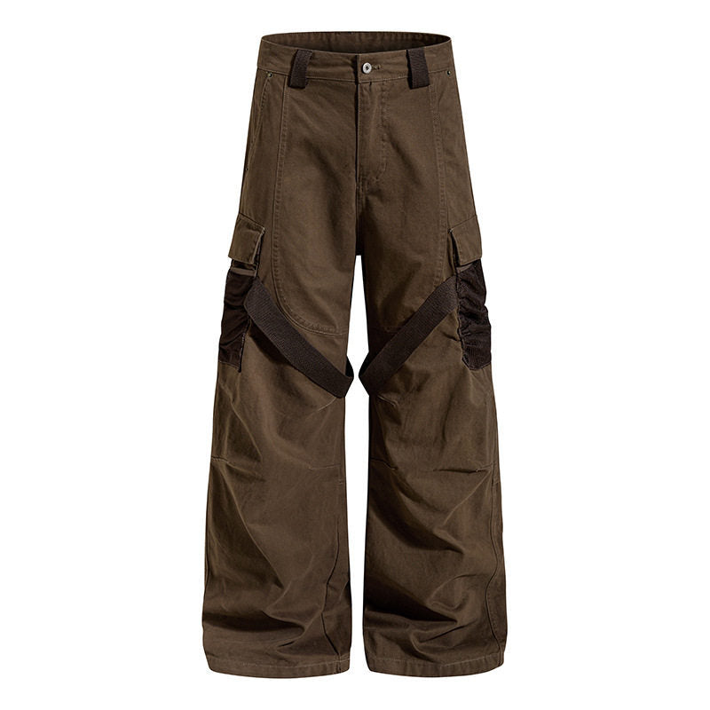Damen Weite Cargo‑Palazzo‑Hose mit Utility‑Taschen und Mesh‑Einsätzen Echoarchiv