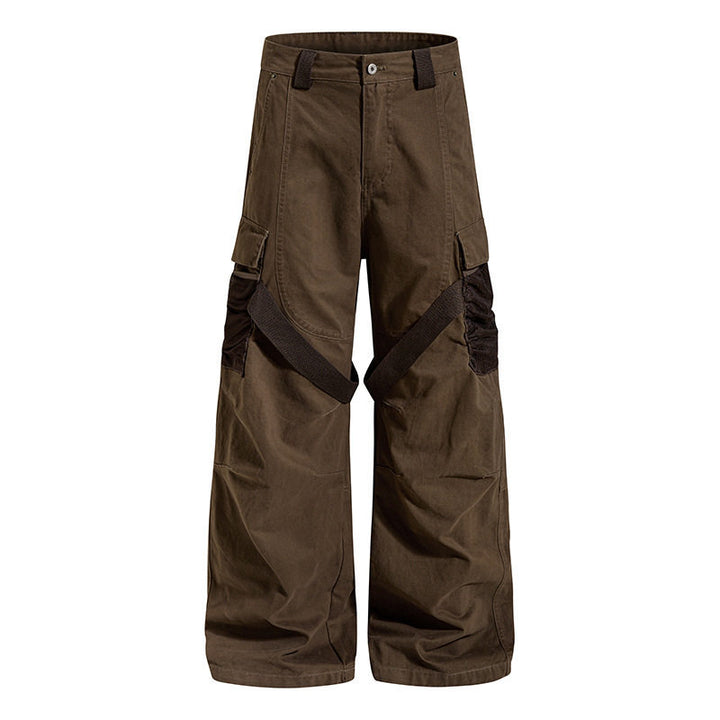 Damen Weite Cargo‑Palazzo‑Hose mit Utility‑Taschen und Mesh‑Einsätzen Echoarchiv