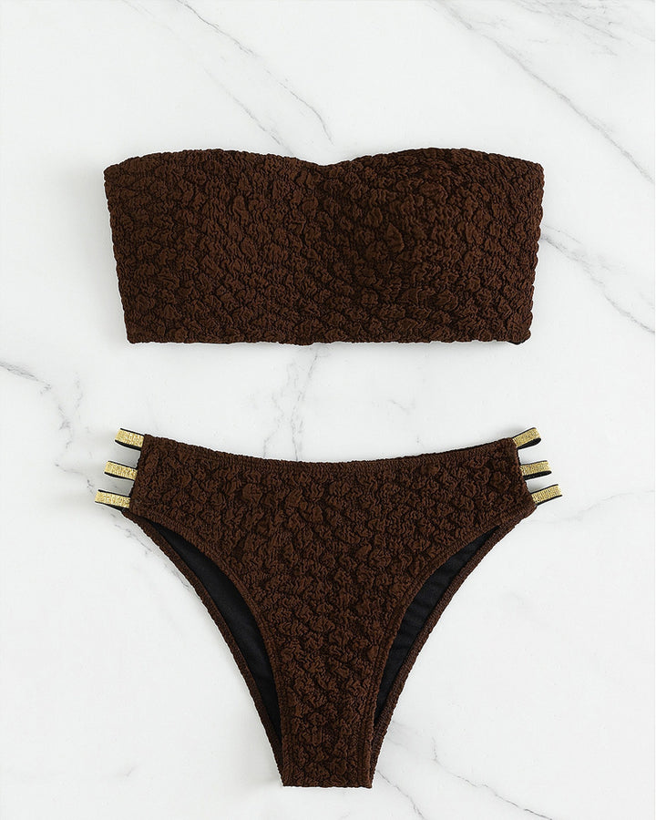 Damen Bandeau-Bikini mit strukturiertem Design und eleganten Akzenten Echo Archiv