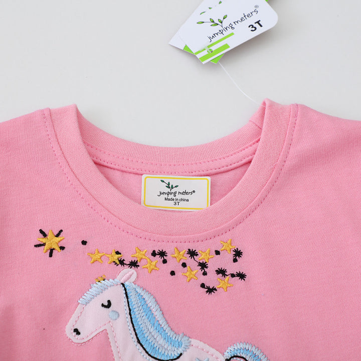 Mädchen Kurzarm Kleid mit bezauberndem Einhorn-Design Echo Archiv