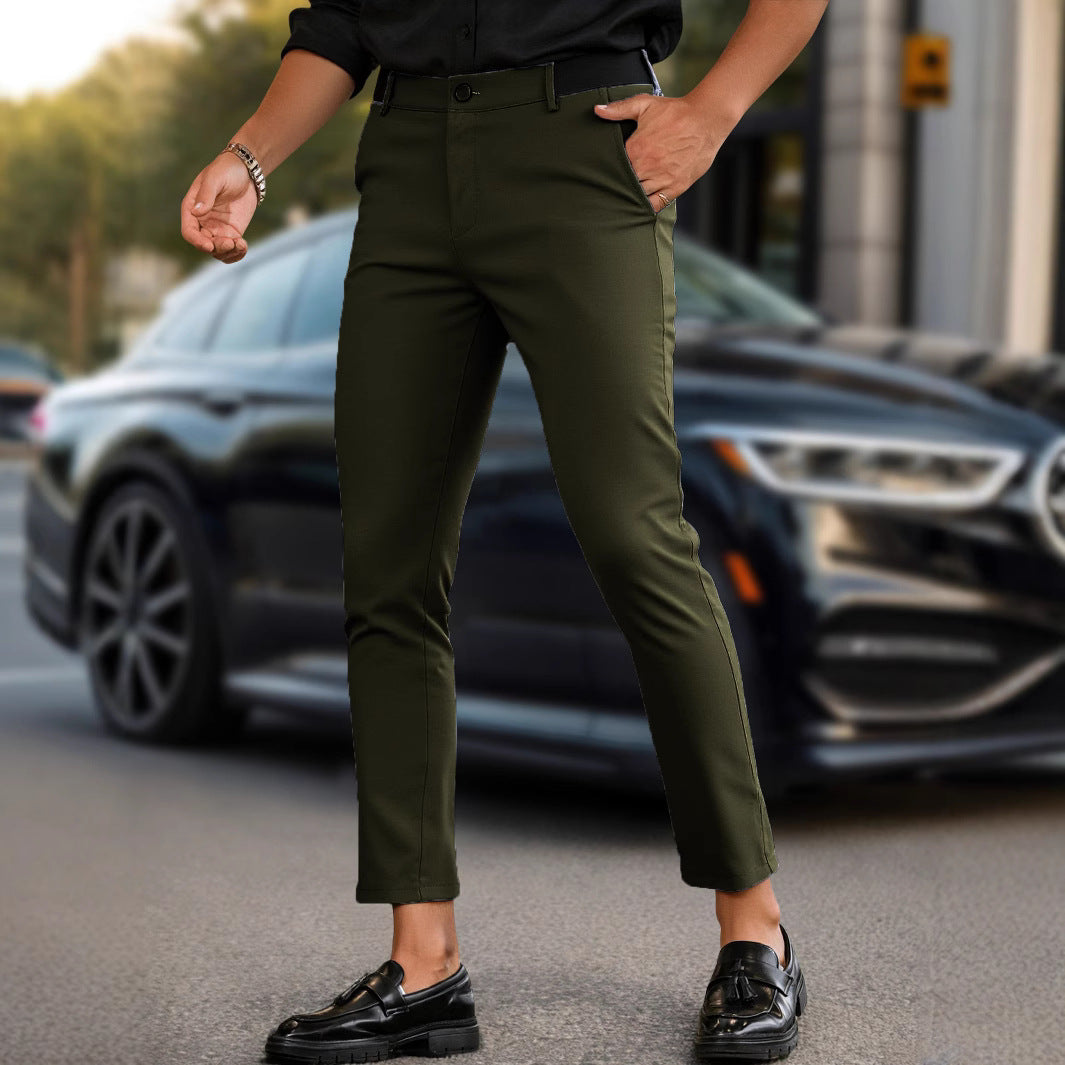 Herren elegante Slim-Fit Freizeithose mit elastischem Bund und klassischen Details Echoarchiv