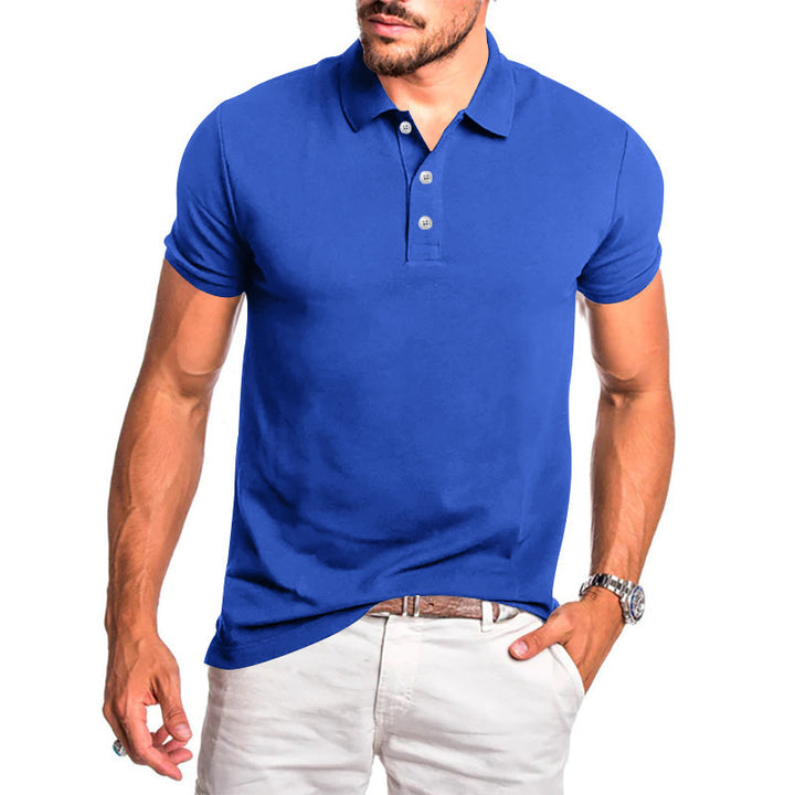Herren lässiges Polohemd aus atmungsaktiver Baumwolle mit modernem Kragen und eleganten Knöpfen Echoarchiv