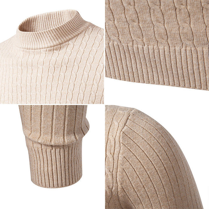 Herren Rollkragenpullover mit strukturiertem Zopfdesign Echoarchiv