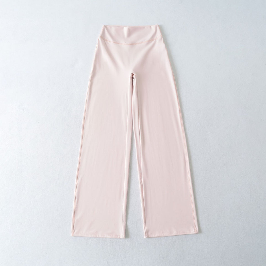 Damen Weite High Waist Loungehose aus Stretchjersey mit fließendem Schlag Echoarchiv