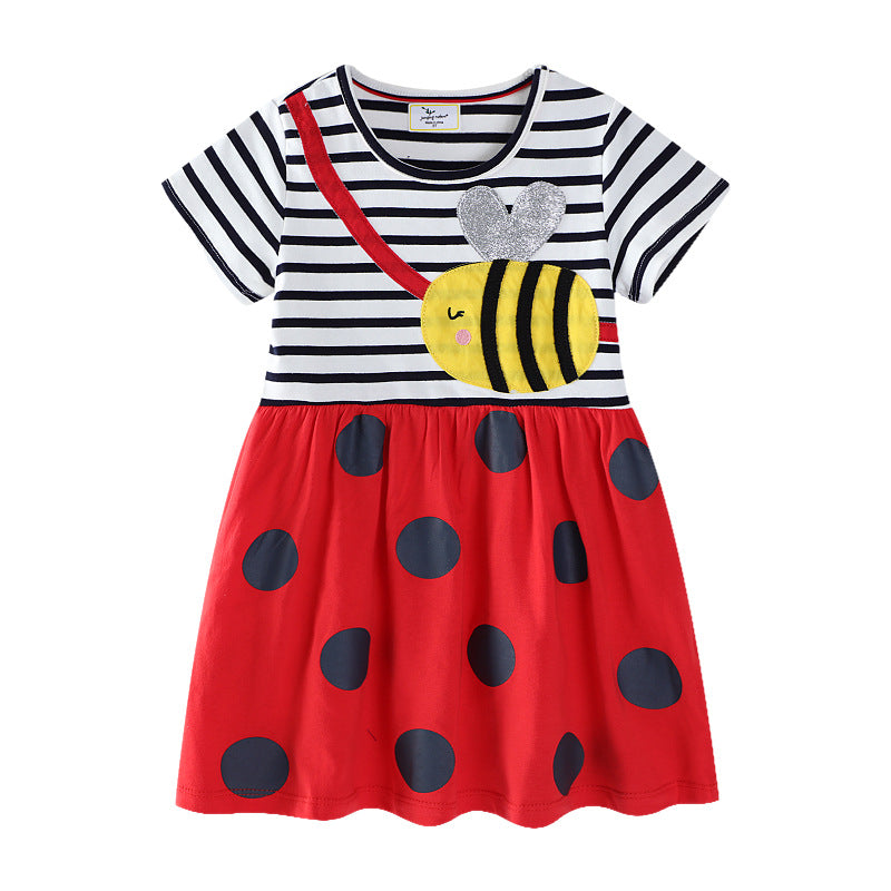 Mädchen lässiges Baumwollkleid mit Bienenmotiv Echo Archiv
