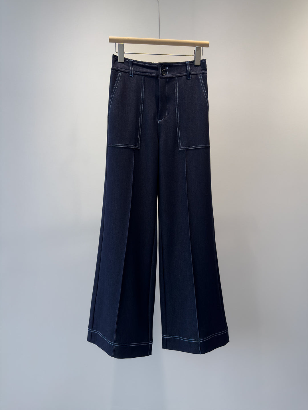 Damen Weit Bein Hochtaillierte Denim-Hose Echoarchiv 1787623024