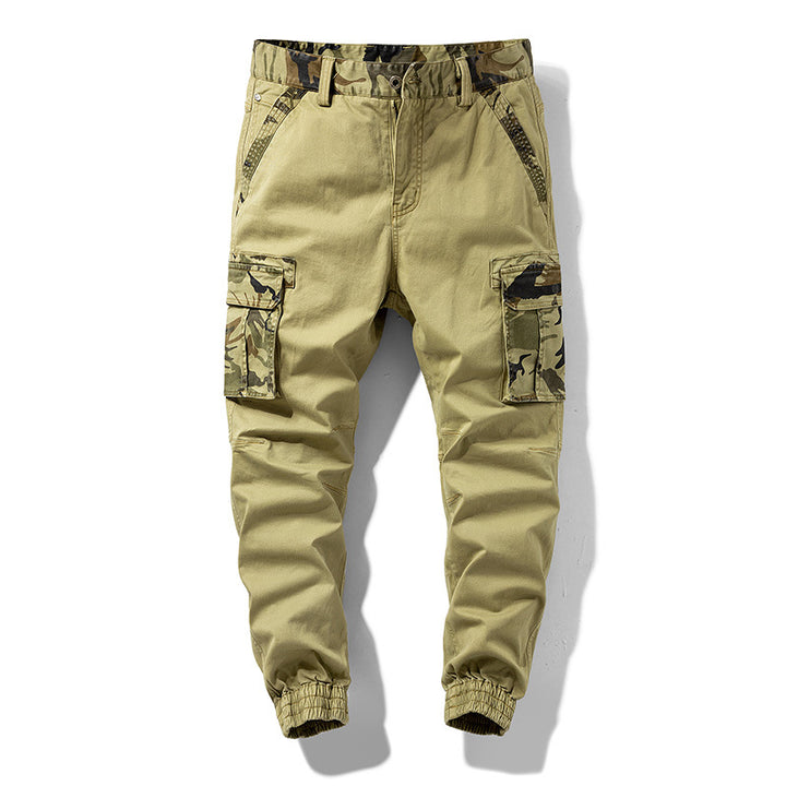 Herren Cargo-Joggerhose mit Multifachtaschen, elastischem Saum & Camouflage-Akzent Echoarchiv