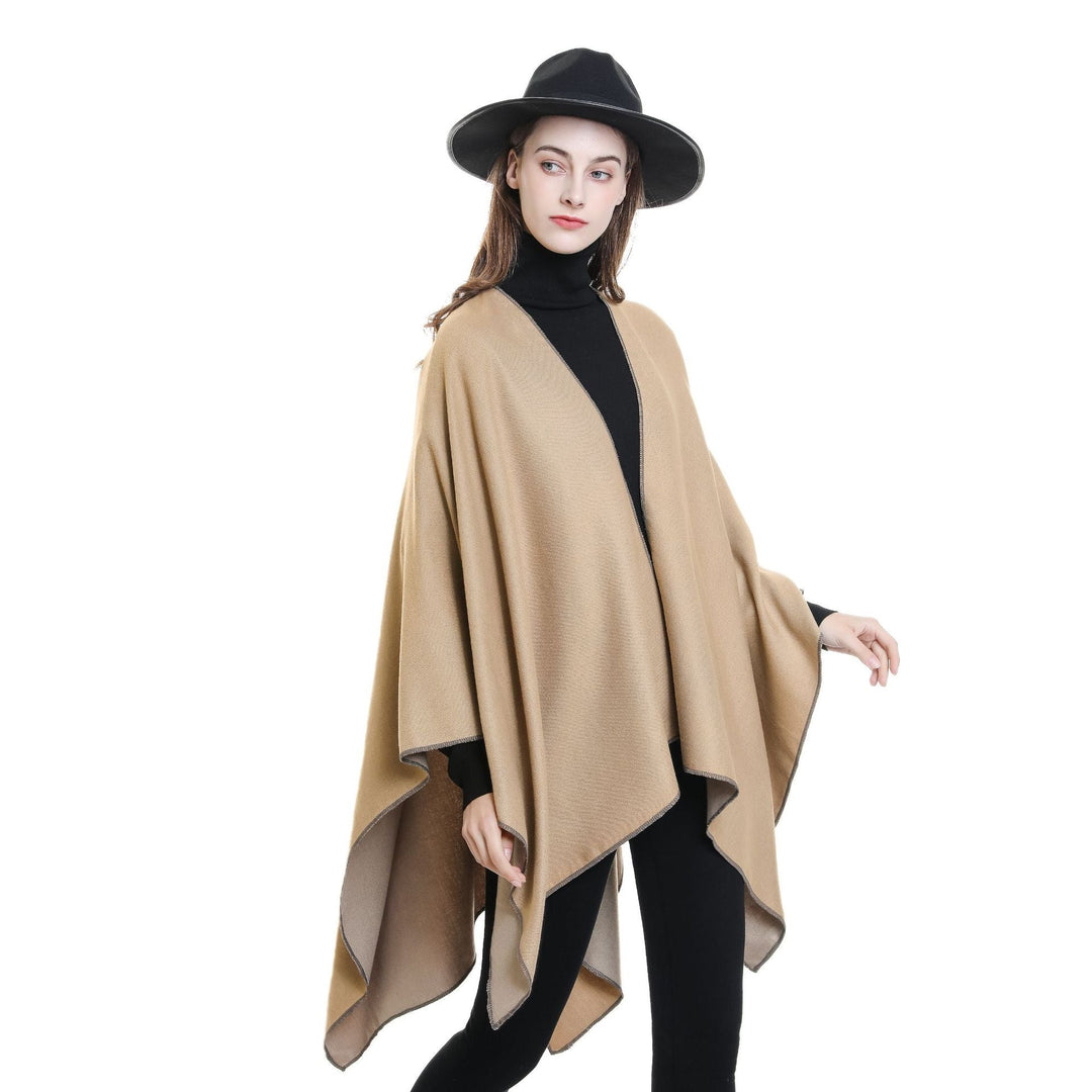 Damen Wohlfühl-Poncho Aus Weichem Wollmix mit Elegantem Schnitt Echoarchiv