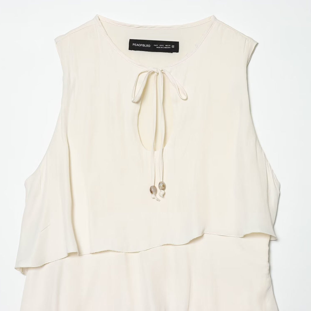 Damen Midi-Kleid mit schwingendem Volant und elegantem Bindegürtel Echo Archiv