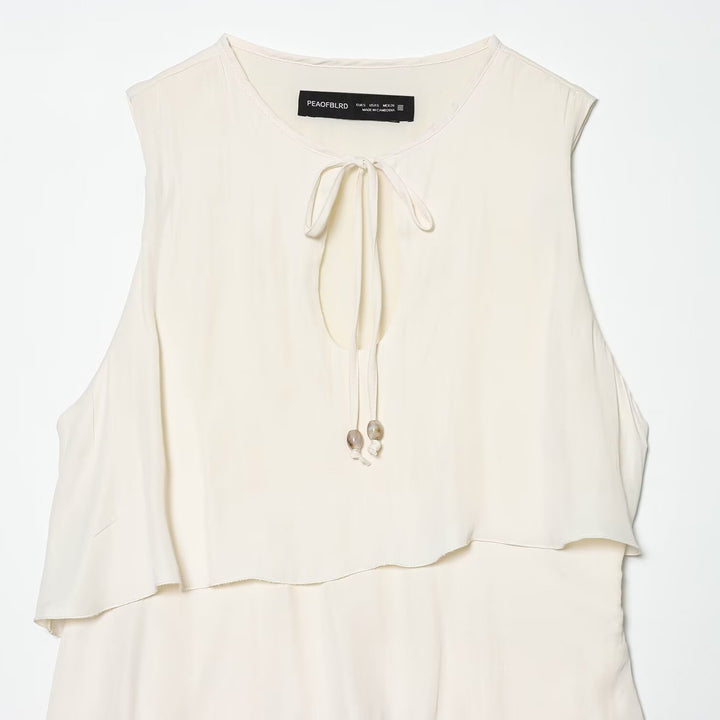Damen Midi-Kleid mit schwingendem Volant und elegantem Bindegürtel Echo Archiv