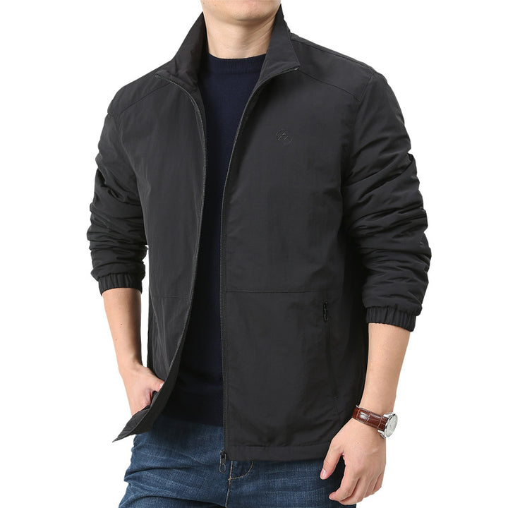 Herren Leichte Windjacke mit Stehkragen, Zwei Reißverschlusstaschen und elastischen Bündchen Echo Archiv