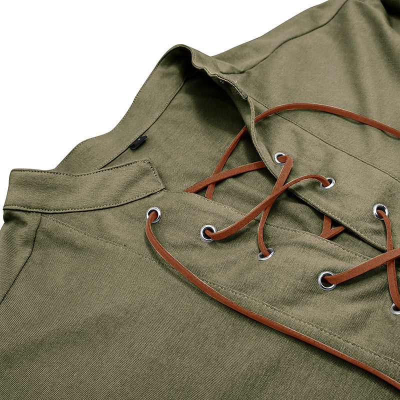 Herren Langarmshirt mit modischem Lacing-Design und Kontrast-Details Echoarchiv
