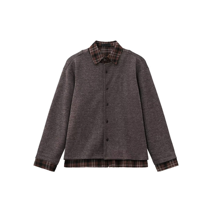 Damen Komfortable Blousonjacke mit karierter Bluse Echoarchiv
