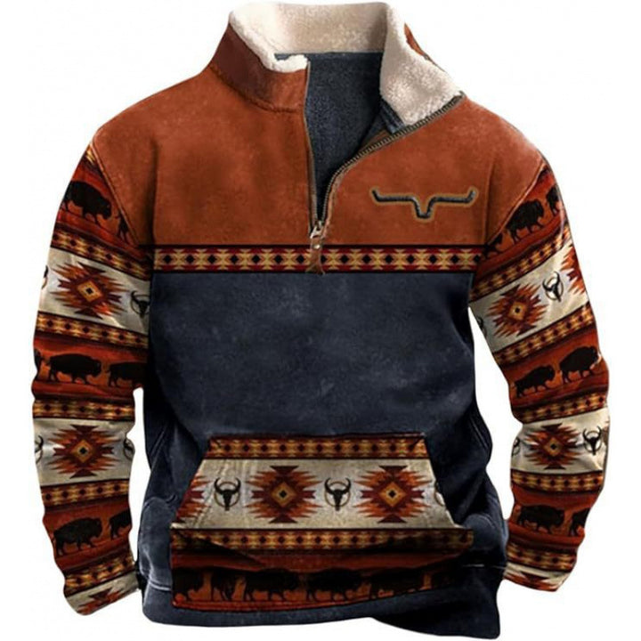 Herren Wärmender Fleece-Pullover mit Stehkragen Echoarchiv