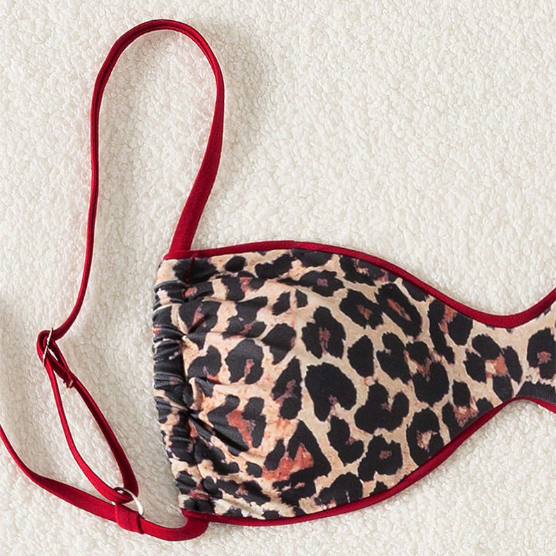 Damen Triangel-Bikini mit animalischem Druck und verstellbaren Trägern Echo Archiv