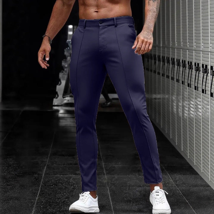 Herren Modische Slim-Fit Anzughose mit feinen Nähdetails Echoarchiv