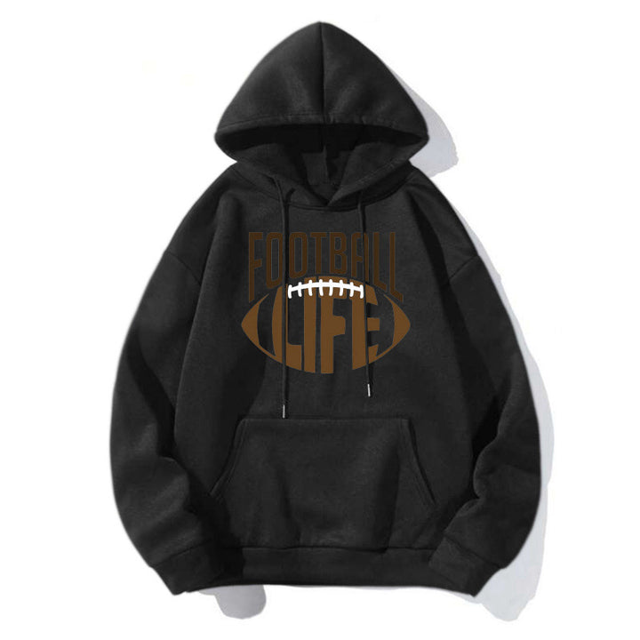 Damen Sportlicher Kapuzenpullover mit Football-Motiv Echoarchiv