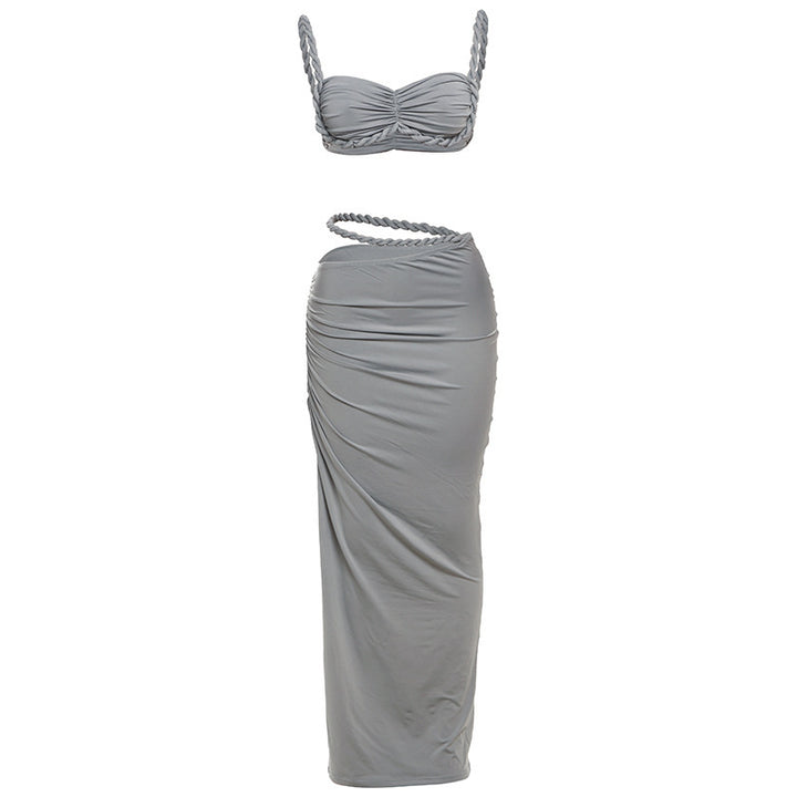 Damen Set mit crop Top und langem Rüschenrock Echo Archiv