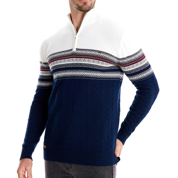 Herren modischer Pullover mit Reißverschluss und strukturiertem Design Echoarchiv
