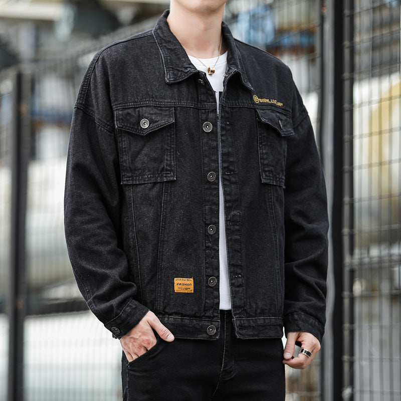 Herren Denimjacke im lässigen Stil mit funktionalen Pattentaschen und robustem Design Echoarchiv