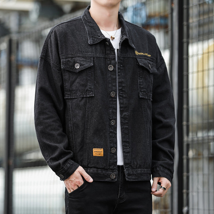Herren Denimjacke im lässigen Stil mit funktionalen Pattentaschen und robustem Design Echoarchiv