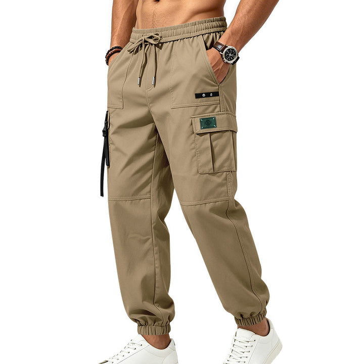 Herren Cargo-Jogginghose mit Kordelzug elastischen Bündchen und Multifach-Taschen – Bravaro