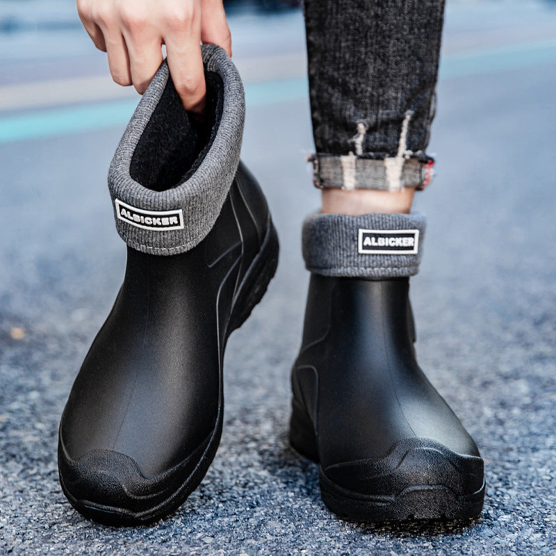 Herren Schlupf-Ankle-Gummistiefel mit stoßdämpfender Leichtsohle und griffiger Profilsohle Echoarhiv